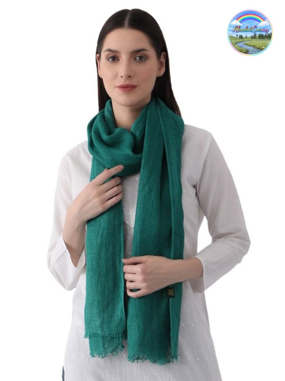 100% Natural Flax Linen Scarf Light Airy Breathable Wrap Women